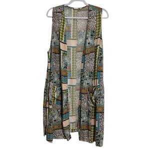 Cato Women’s 22/24W Open Shawl Vest Cardigan